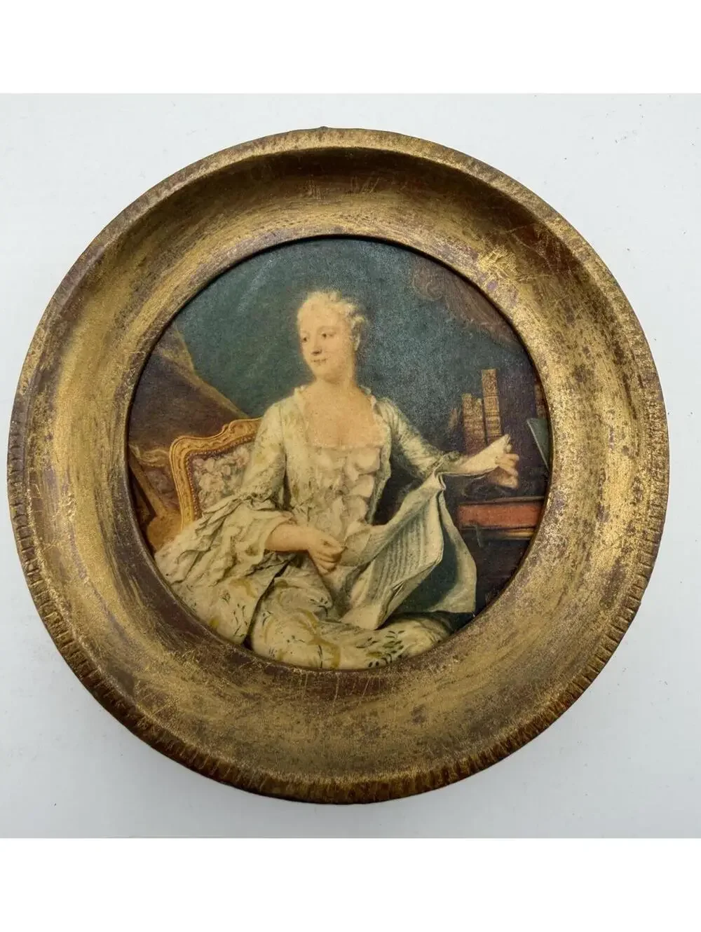 Vintage Paolina Borghese Round Portrait Frames Set 4 Gold Wall Decor‎
